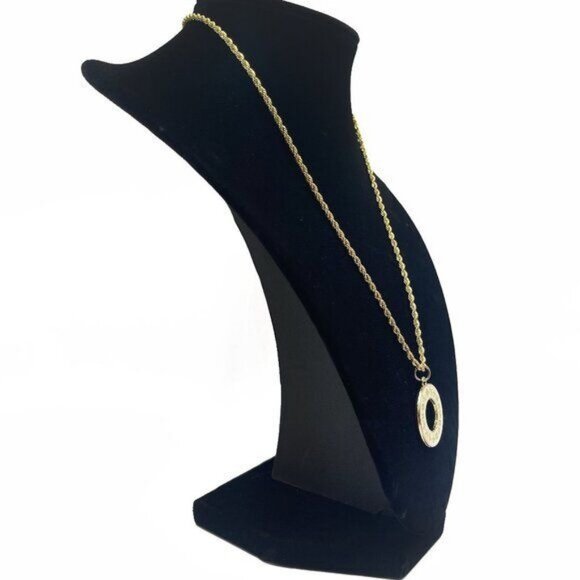 Authentic Louis Vuitton LV Charm Round Pendant White Necklace Gold Plated Chain - Picture 4 of 9